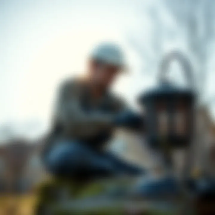 When to Seek Professional Help A professional setting up a chipmunk deterrent