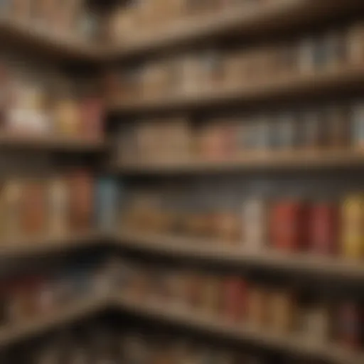 Close-up of pantry shelves showing signs of a mouse infestation