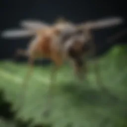 Close-up of a mosquito on a leaf