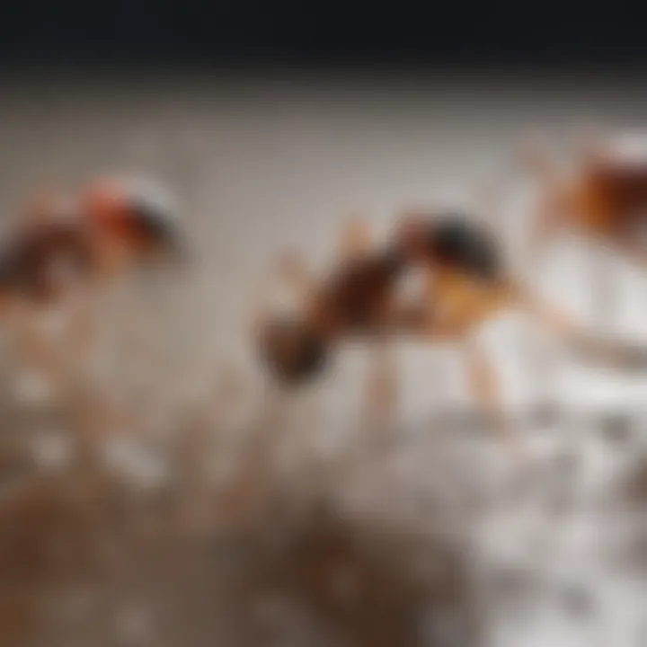 Diagram showcasing the disruption of ant behavior by borax