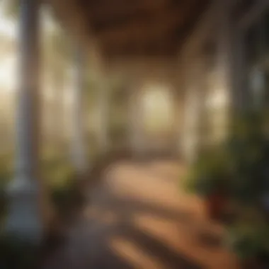 A serene porch with natural barriers against spiders