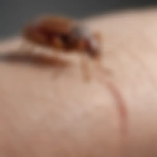 Close-up view of bed bug bites on skin
