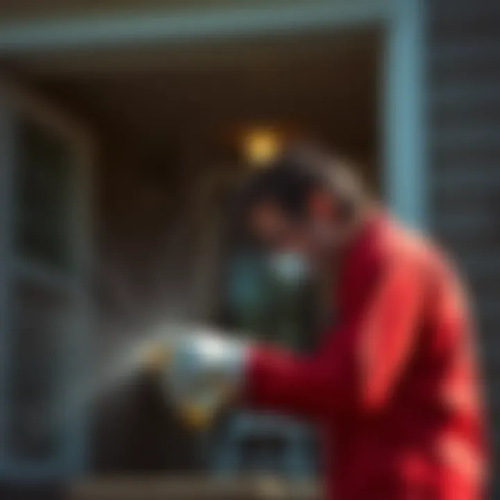 Eco-Friendly Termite Treatments Eco-friendly chemical treatments applied around a home exterior