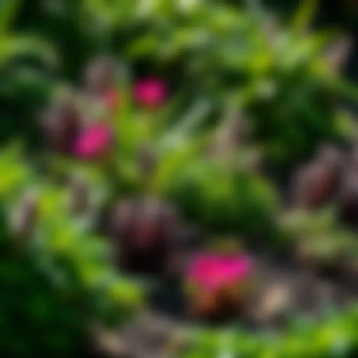 Termite-Resistant Plants in the Garden A detailed layout of a garden with termite-resistant plants