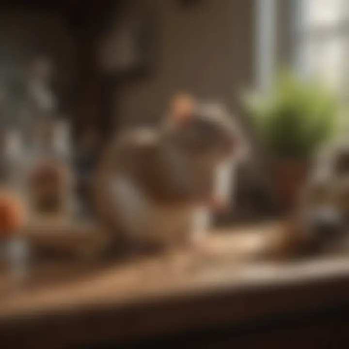 Various natural rodent deterrents displayed on a table