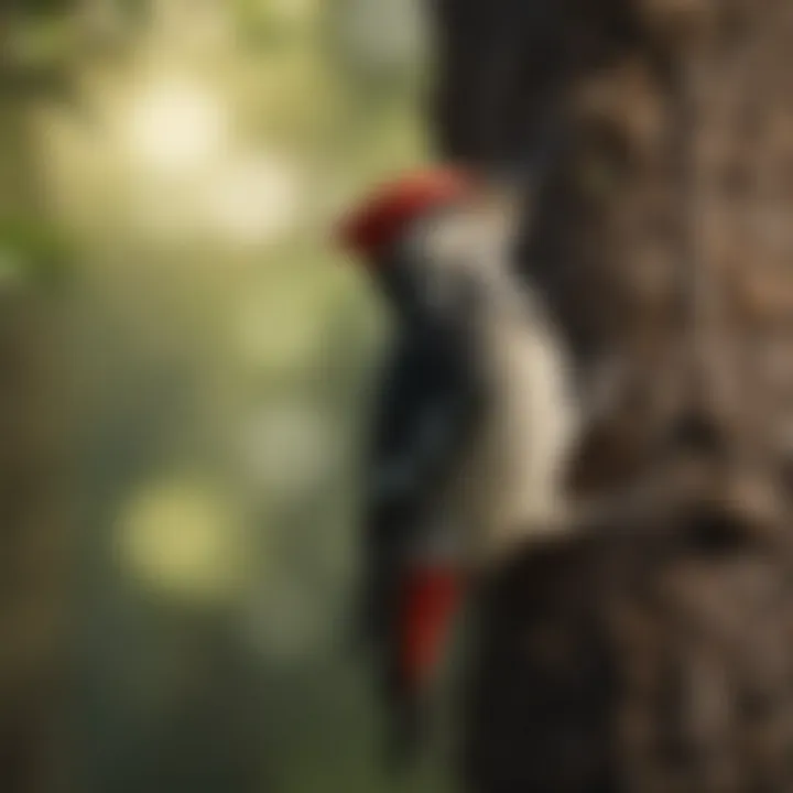 Woodpecker perched on a tree branch