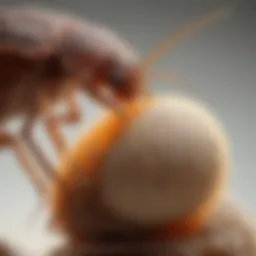 Detailed view of a bed bug egg under a microscope