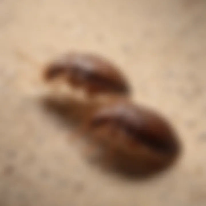 Close-up of bed bugs on fabric