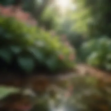 Peppermint: A Natural Habitat A serene garden scene where peppermint plants thrive, illustrating their natural habitat.
