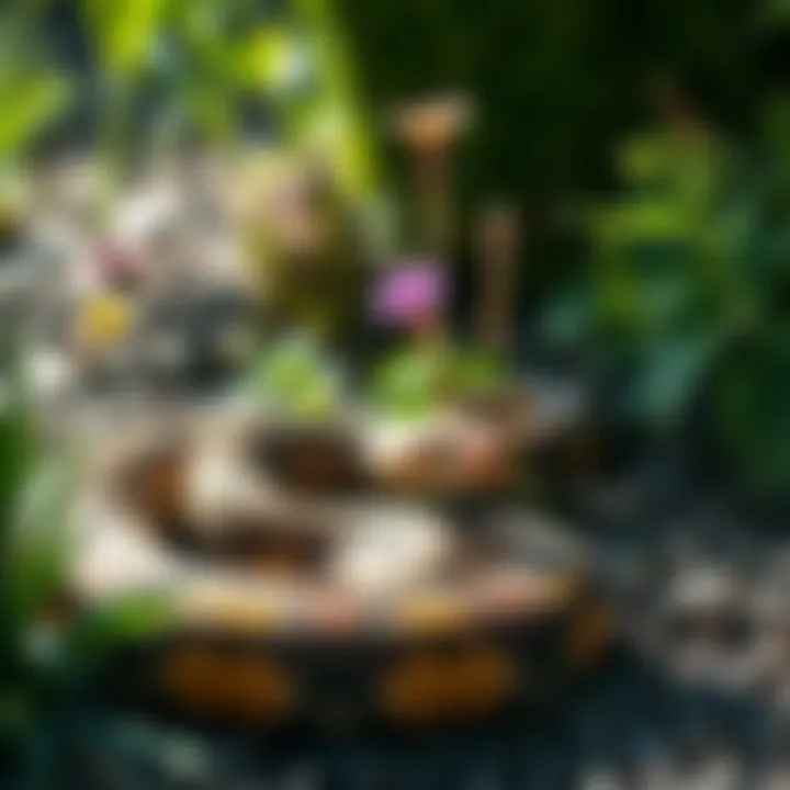 Designing Landscapes to Deter Snakes Illustration of barriers and landscape designs to minimize snakes