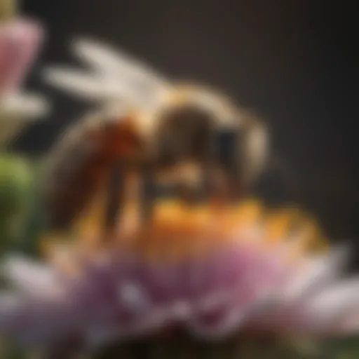 A close-up of a honeybee on a flower highlighting the importance of pollination.