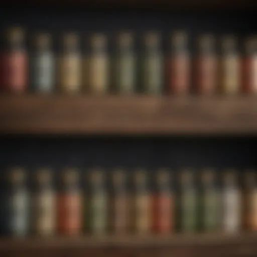 A variety of ant poison products displayed on a shelf