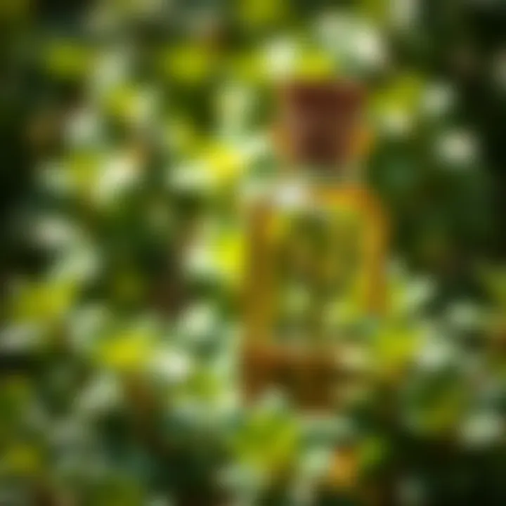 Oil of Oregano and Its Natural Origins Close-up view of oil of oregano in a glass bottle surrounded by fresh oregano leaves.