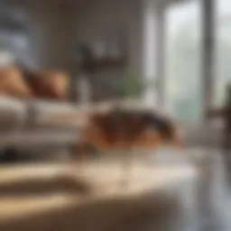 A well-fogged living room showcasing effective flea control.