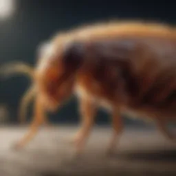 Close-up of a flea on a pet's fur