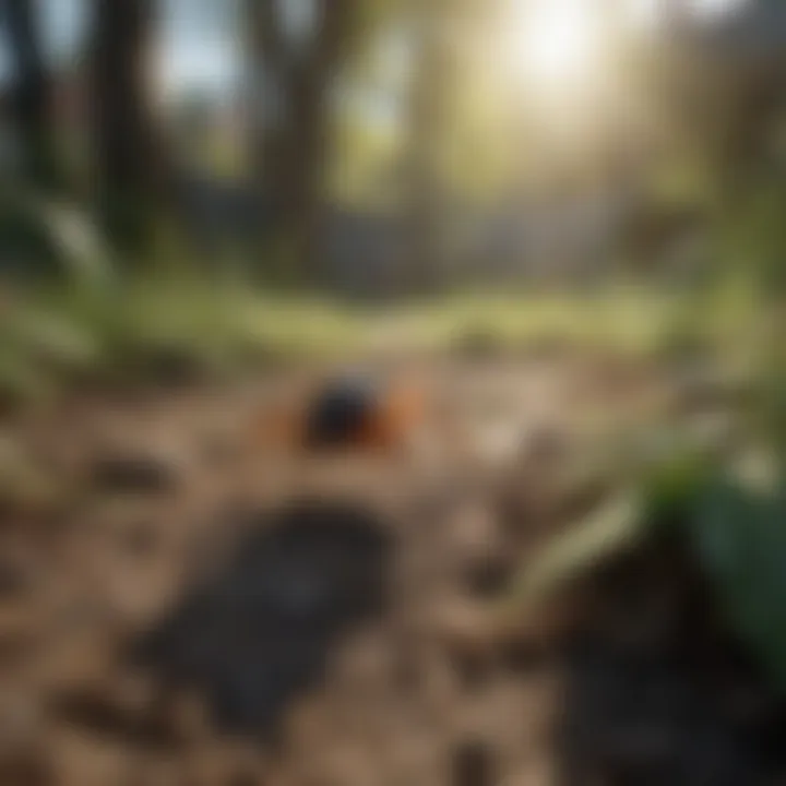 A backyard with preventive measures against ticks