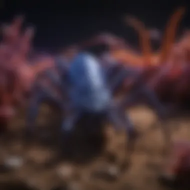 The Mystique of Scorpions Under Ultraviolet Light A scorpion glowing vividly under ultraviolet light