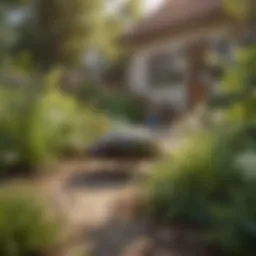 A serene garden showcasing natural pest deterrents like herbs and plants to promote eco-friendly pest control.