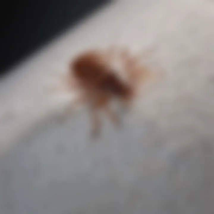 Close-up of bed bug on a mattress