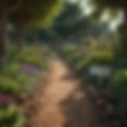 A lush garden with visible signs of mole activity.