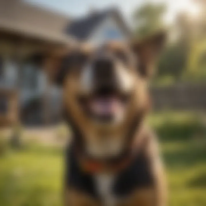 A close-up of a dog enjoying a flea-free yard, symbolizing effective pest control