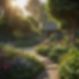 Vibrant garden with healthy plants