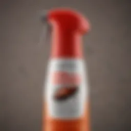 Close-up of Orkin cockroach spray bottle showcasing its label and features