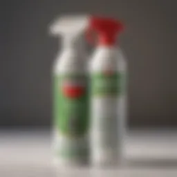 Close-up of Orkin pest control spray bottle showcasing its labeling and ingredients