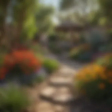 Pest-Resistant Garden Design A vibrant garden showcasing pest-resistant plants and flowers.