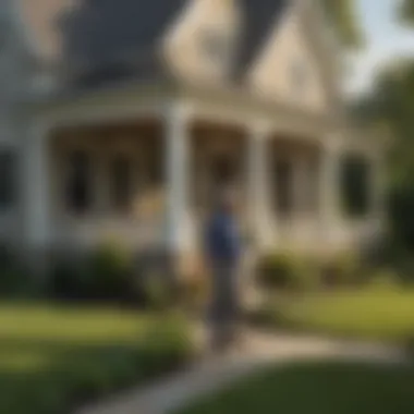 A homeowner inspecting their property for potential pest entry points.