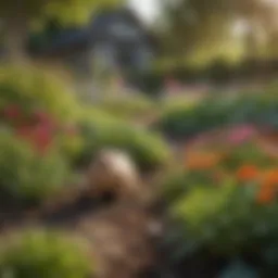 A vibrant garden with flourishing plants protected from gophers