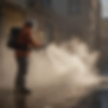 Deploying a Professional Fogger Professional fogger in action during pest control.