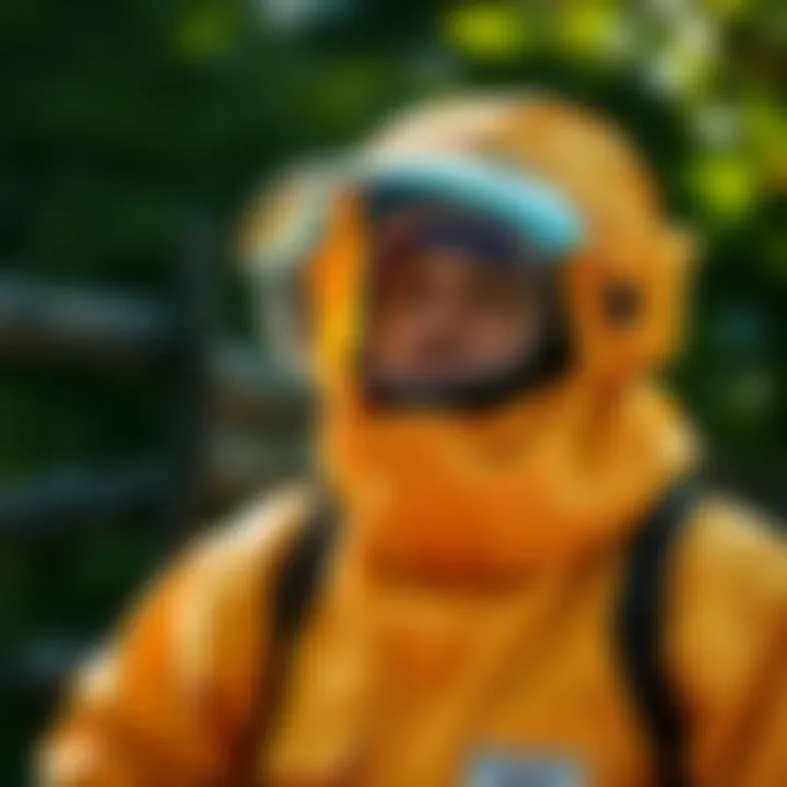 Illustration of proper fit for a bee suit