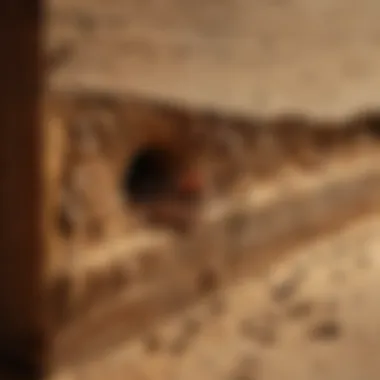 Visual representation of a termite infestation in a wooden structure