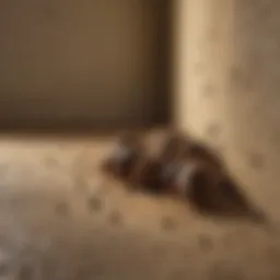 Signs of pest droppings in a corner