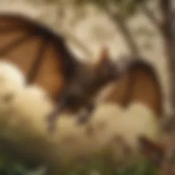 Illustration of a bat in flight showcasing their agility