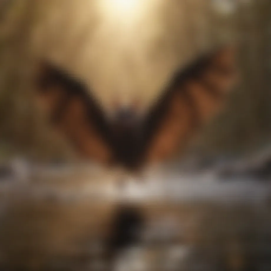 Diagram illustrating bat echolocation and sound wave interaction