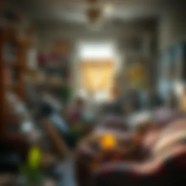 A clutter-free room reducing spider habitats