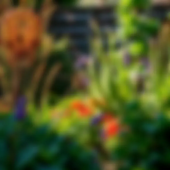 A garden designed to deter spiders with specific plants