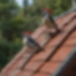 A beautifully designed roof with woodpecker deterrents installed