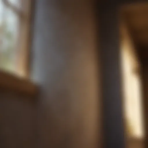 Close-up of spider webs in a corner of a home