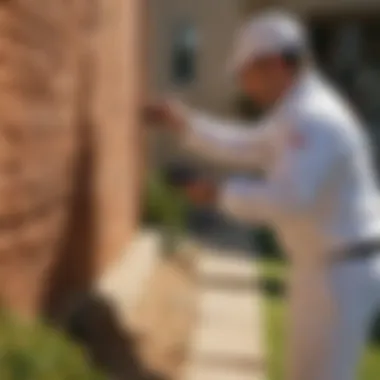 Professional Pest Control Assessment Expert pest control technician assessing a property