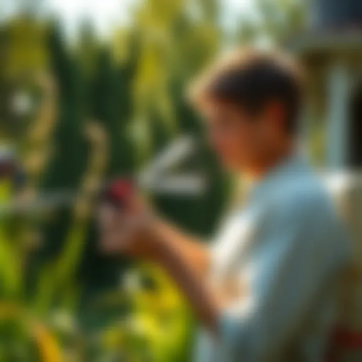 Illustration of Talstar mosquito spray in a garden setting