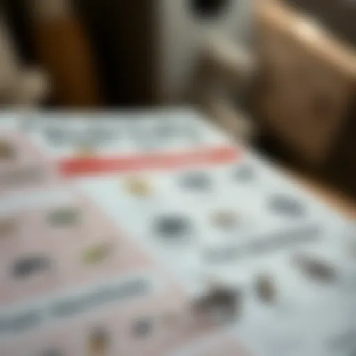 A close-up of a pest identification guide