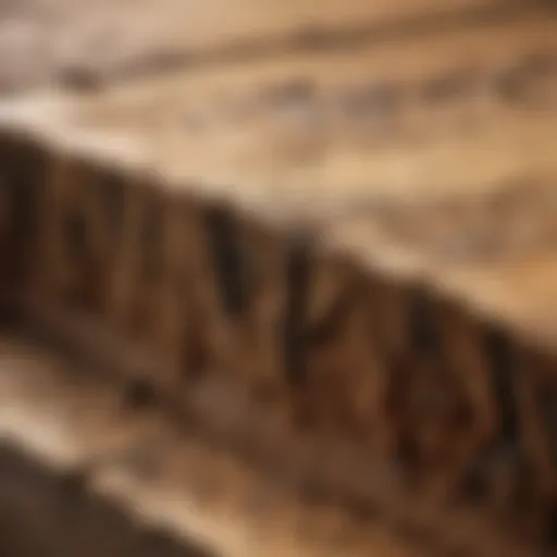 Close-up of termite damage on wooden structure