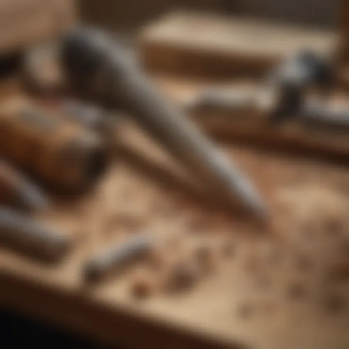 Termite inspection tools laid out on a table