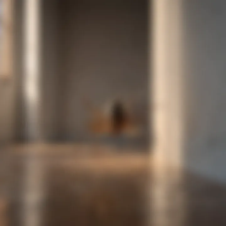 A person applying spider insect spray in a corner of a room.