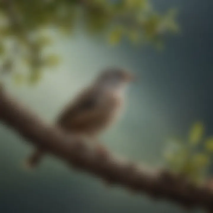 A serene image of a bird perched on a branch, symbolizing wildlife protection.