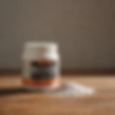 Borax Powder Container Container of borax powder on a wooden surface