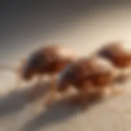 Close-up view of bed bug eggs on a surface
